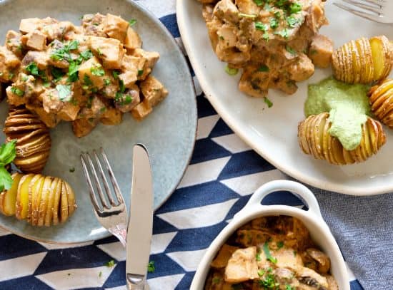 Tobinambur and Mushroons Stroganoff