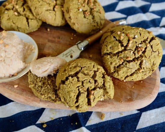 ROASTED GARLIC AND BUCKWHEAT BISCUITS