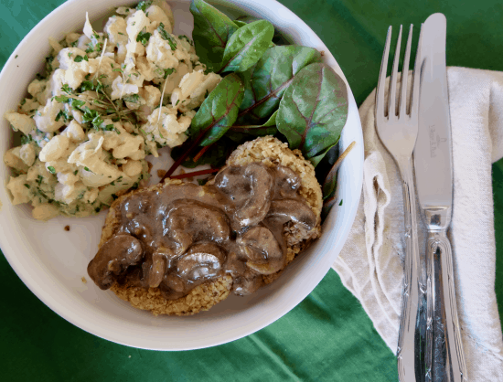 Celeriac “Schnitzel” with Mushroom Sauce