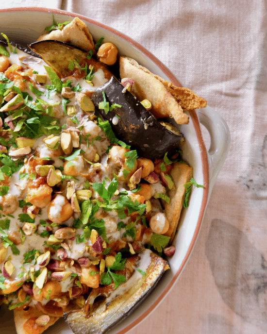 Fatteh Style Eggplants