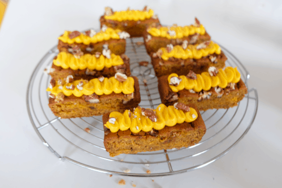 Pumpkin Brownie with Pumpkin Frosting