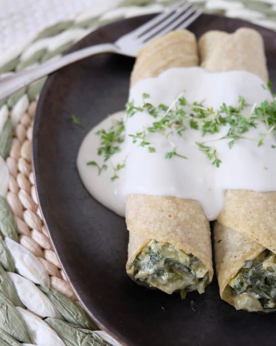 Spinach Cream Crepes