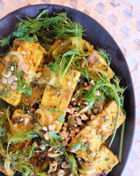 Vietnamese Tumeric Tofu “fish”