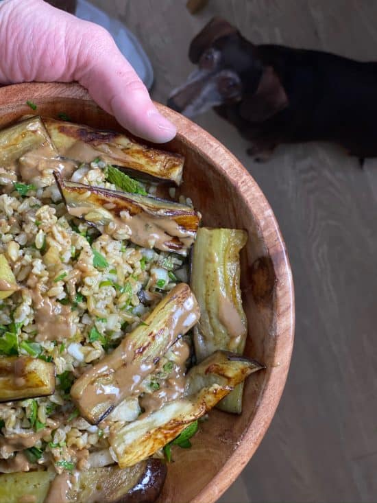 Freekeh and Eggplant Herbal Salad