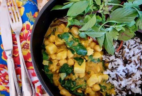 Celeriac Yellow Curry with Chickpeas