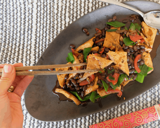 Chinese Tofu and Black Beans Stir-fry