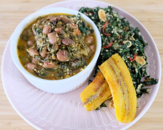 Ghana style Spinach and Butter Bean stew